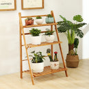 GobekUsa Bamboo Plant Stand Organizer Shelf - Indoor/Outdoor