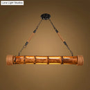 GobekUsa Bamboo Pole LED Suspension Light - Lodge Style Dining Room Island Lamp in Wood