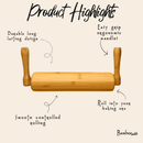 Bamboo Rolling Pin with Handles by Bamboo Switch