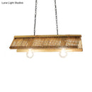 GobekUsa Bamboo Roof Design Pendant Light with 2 Bulbs for Restaurant or Home Décor