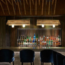 GobekUsa Bamboo Roof Design Pendant Light with 2 Bulbs for Restaurant or Home Décor