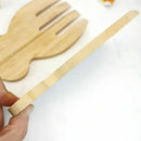 Bamboo salad hands and spoon set dining room fish shaped wooden utensils by Decorbites