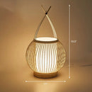 GobekUsa Bamboo Single Restaurant Nightstand Light from South-east Asia - Wood Basket Table Lighting