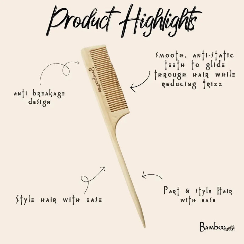 Bamboo Styling Comb, photo 2 of 5