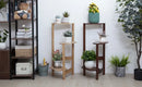 GobekUsa Bamboo Tall Corner Plant Stand - Outdoor Garden Rack