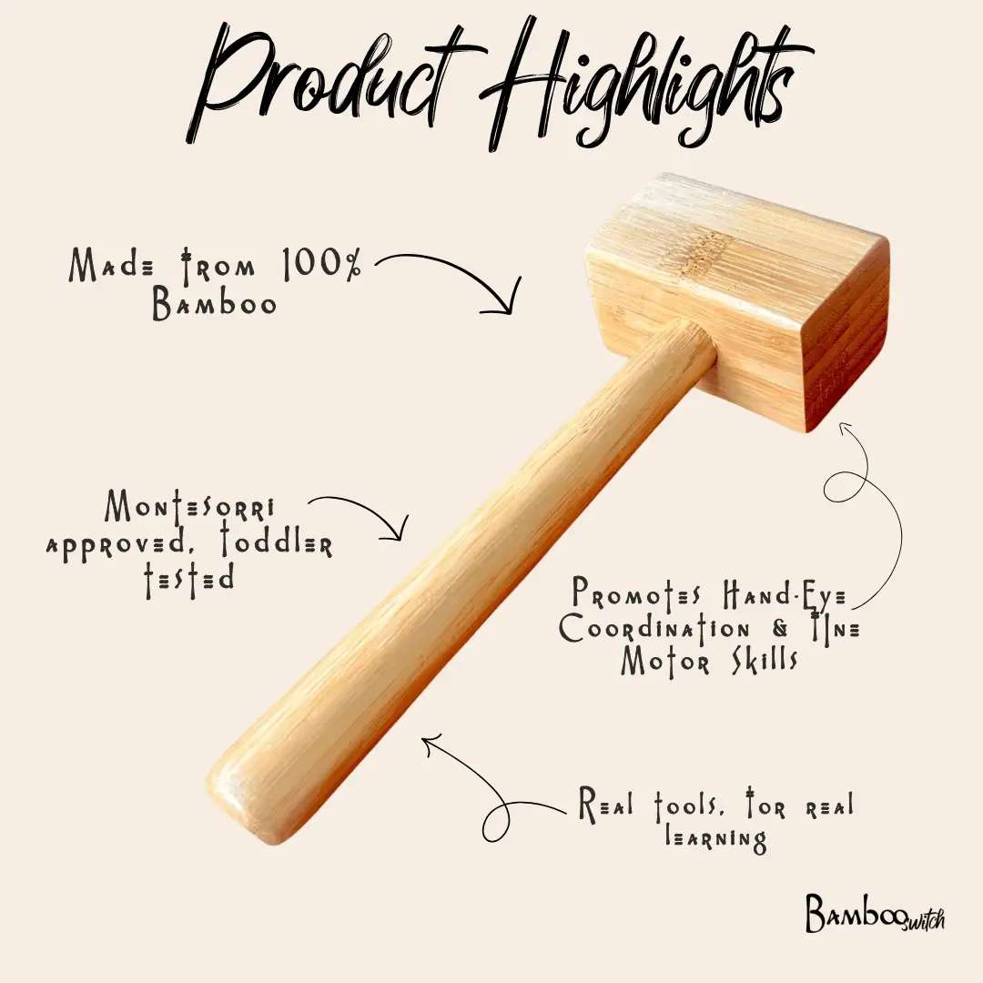 Bamboo Toy Hammer, photo 4 of 5