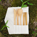 Bamboo Travel Cutlery & Cotton Pouch Set