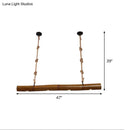 GobekUsa Bamboo Tube Island Lighting - Farmhouse Pendant Light with 4 Bulbs, Yellow and Brown, Rope Included