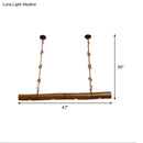 GobekUsa Bamboo Tube Island Lighting - Farmhouse Pendant Light with 4 Bulbs, Yellow and Brown, Rope Included