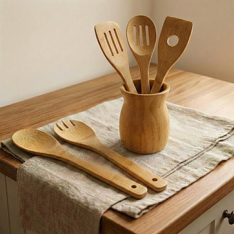 Bamboo Utensil Holder, photo 3 of 5