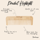 Bamboo Wide Tooth Comb | Flat Tips