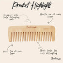 Bamboo Wide Tooth Comb | Pointed Tips