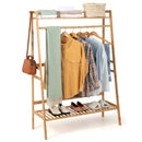 Bamboo Clothing Rack with Storage Shelves-Natural by LJGDeals