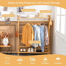Bamboo Clothing Rack with Storage Shelves-Natural by LJGDeals