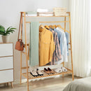 Bamboo Clothing Rack with Storage Shelves-Natural by LJGDeals