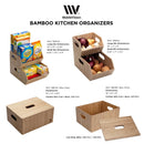 Stackable Bamboo Storage Bin Set (2-Piece) | 12” XL and 8.25” Small | Nesting Pantry & Cabinet Organizers by MobilevisionUS