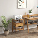 Bamboo Nightstand with Storage Drawer and Slatted Shelf by LJGDeals