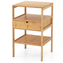 Bamboo Nightstand with Storage Drawer and Slatted Shelf by LJGDeals