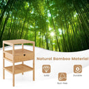 Bamboo Nightstand with Storage Drawer and Slatted Shelf by LJGDeals