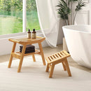 Bamboo Shower Seat Bench with Underneath Storage Shelf-Natural by LJGDeals