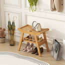 Bamboo Shower Seat Bench with Underneath Storage Shelf-Natural by LJGDeals