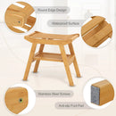 Bamboo Shower Seat Bench with Underneath Storage Shelf-Natural by LJGDeals