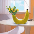 Yellow and black banana shape resin flower vase kitchen decor