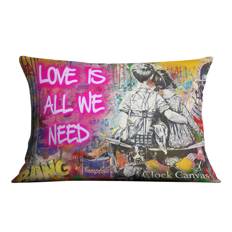 Banksy All We Need is Love Collectors Cushion