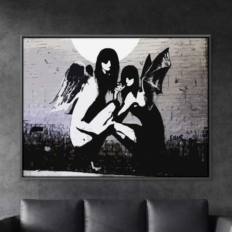 Banksy Angels In Moonlight Canvas