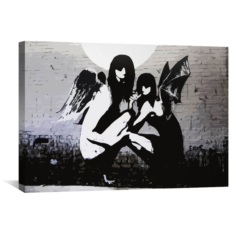 Banksy Angels In Moonlight Canvas