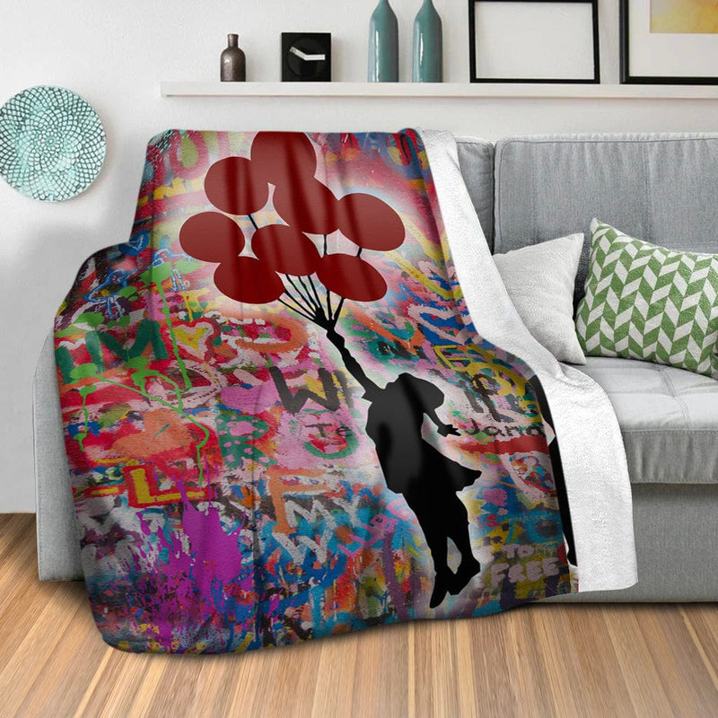 Banksy Balloon Girl Blanket