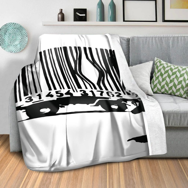 Banksy Barcode Leopard Blanket