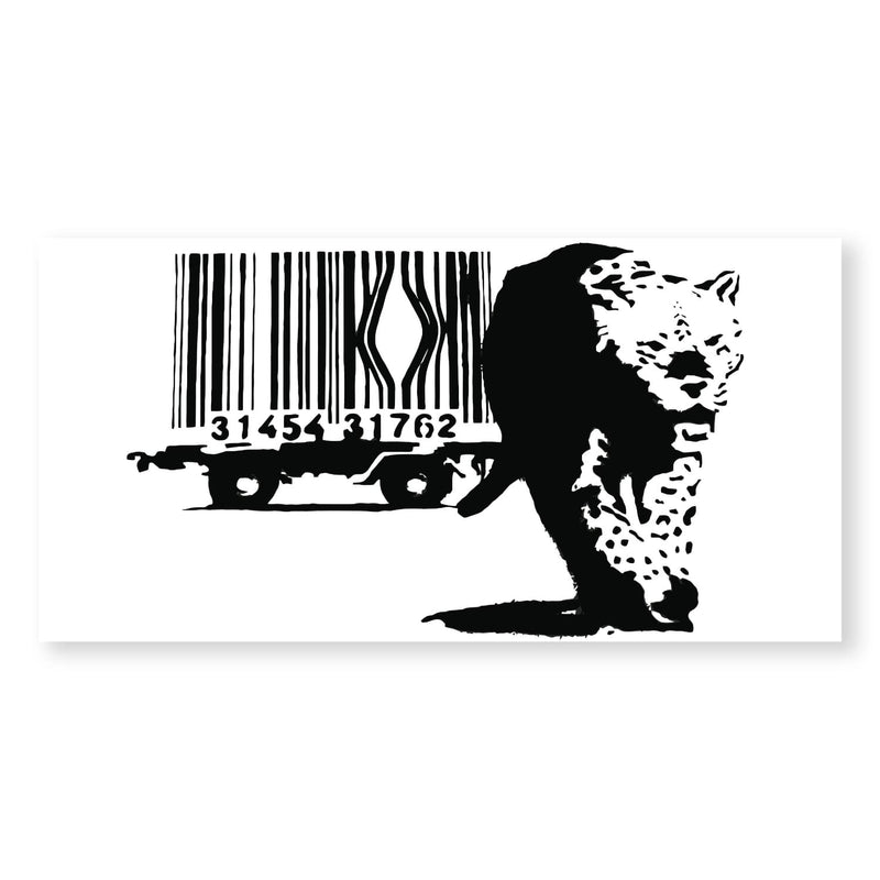 Banksy Barcode Leopard Canvas