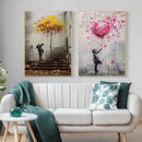 GobekUsa Banksy Boy Girl Balloon Canvas Wall Art