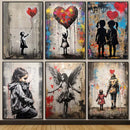 GobekUsa Banksy Boy Girl Balloon Canvas Wall Art
