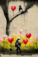 GobekUsa Banksy Boy Girl Balloon Canvas Wall Art