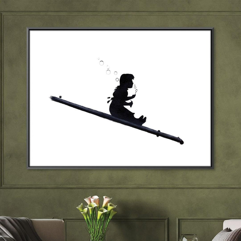 Banksy Bubble Slide Girl Canvas