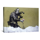 Banksy Cameraman and Flower Canvas