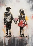 Banksy girl with balloon canvas print set of 6 living room wall art by Decorbites