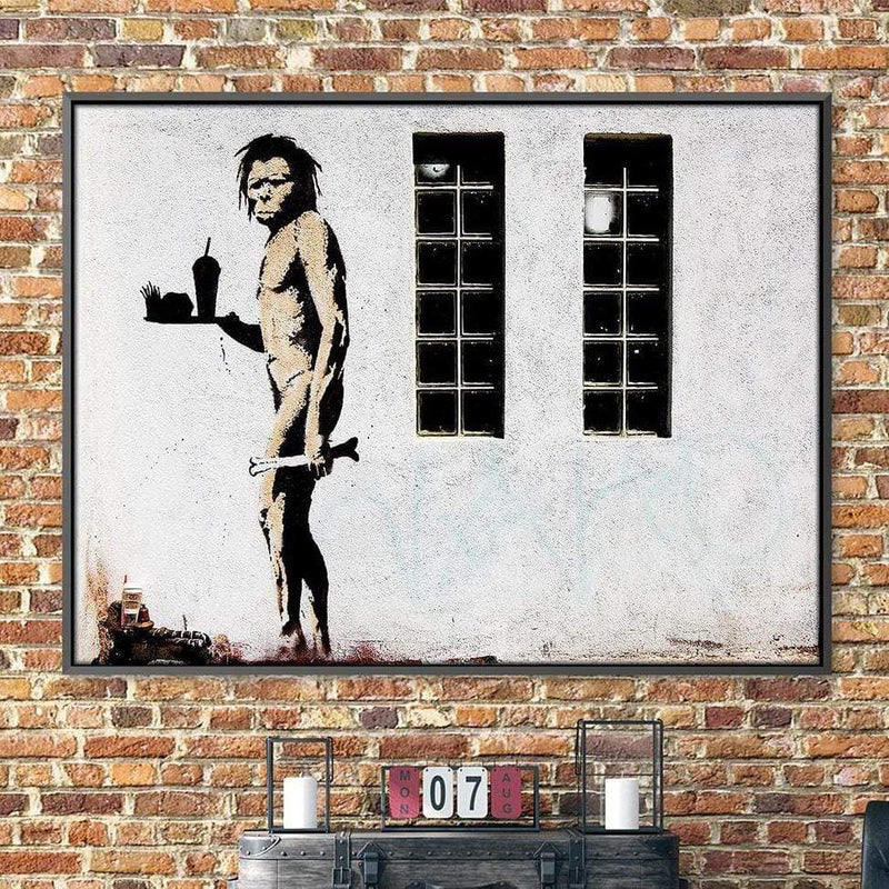 Banksy Caveman Takeaway Canvas