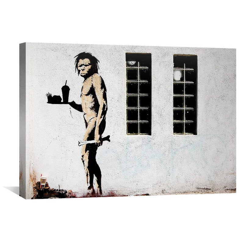 Banksy Caveman Takeaway Canvas