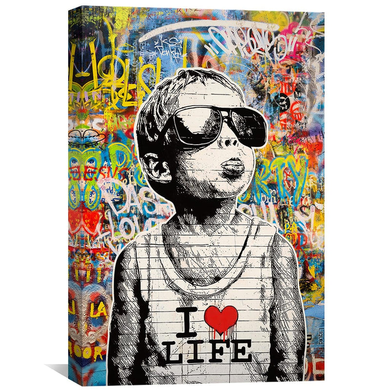 Banksy Child Loves Life Canvas