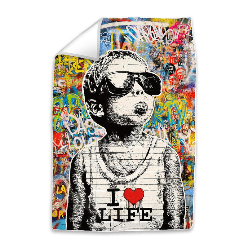 Banksy Child Loves Life Easy Build Frame