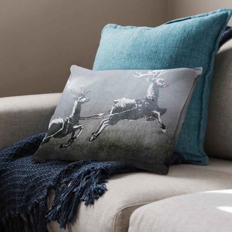 Banksy Christmas Cushion