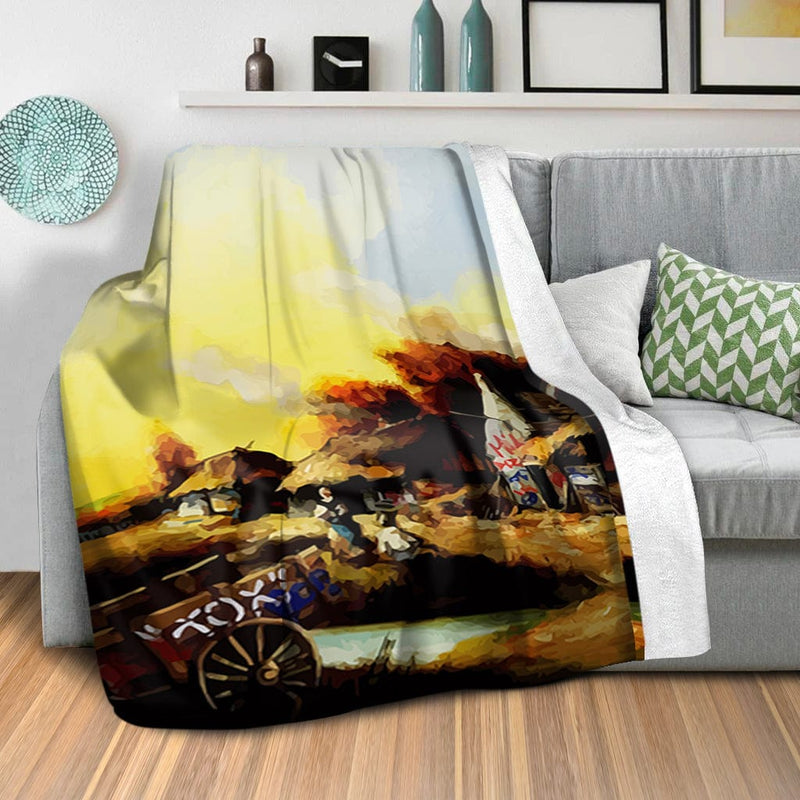 Banksy Countryside Graffiti Blanket