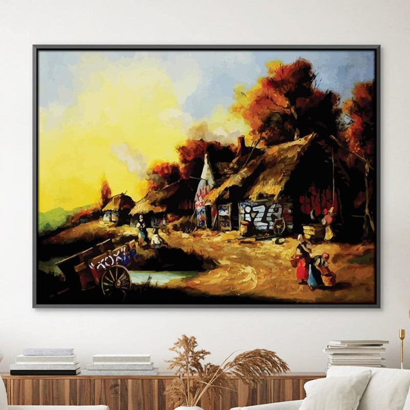 Banksy Countryside Graffiti Canvas