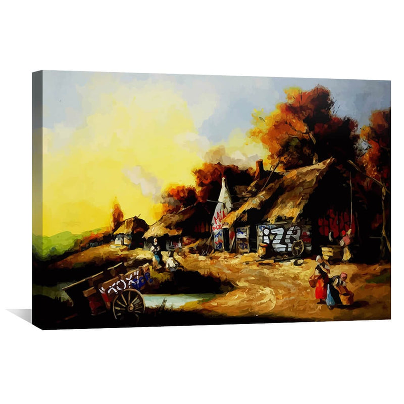 Banksy Countryside Graffiti Canvas