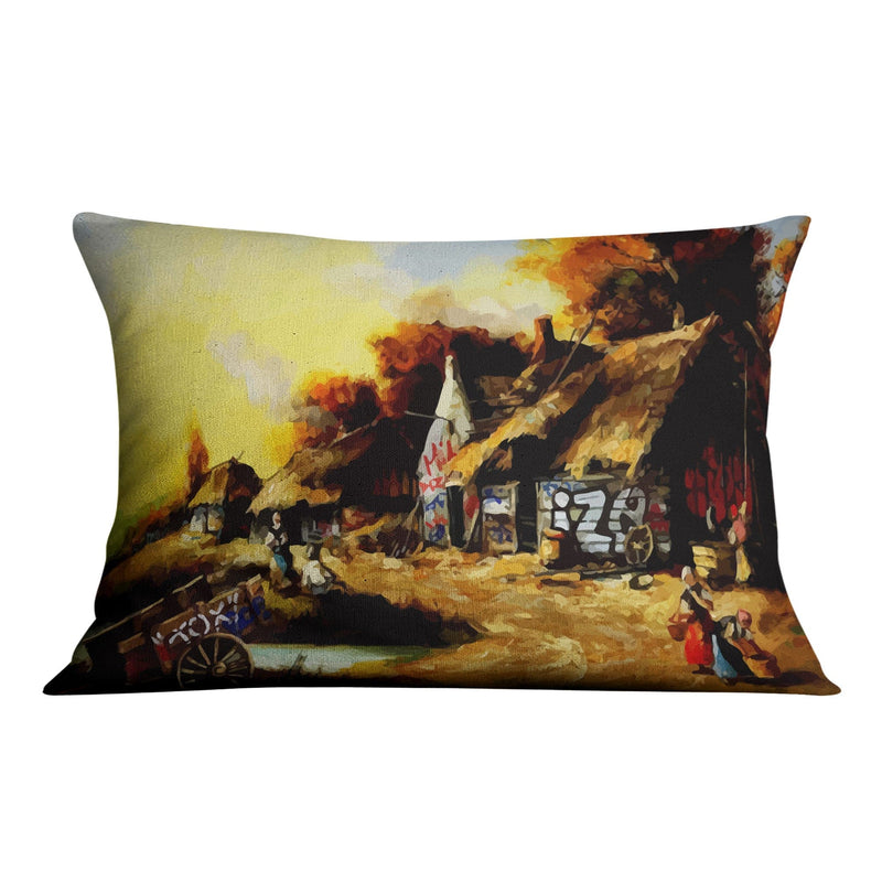 Banksy Countryside Graffiti Cushion