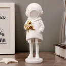 Banksy deep diver sculpture black & white resin statue living room decor by Decorbites