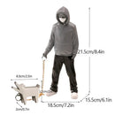 Banksy dog walker black & white resin statue living room street art by Decorbites